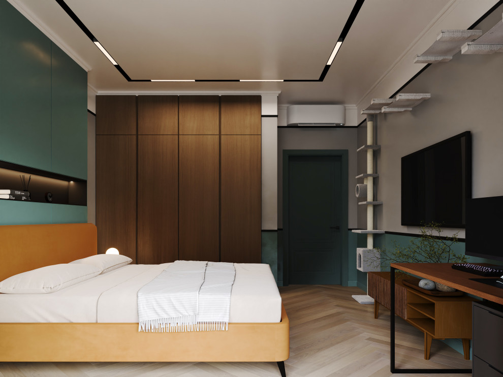 Спальня с игровым комплексом для кошек