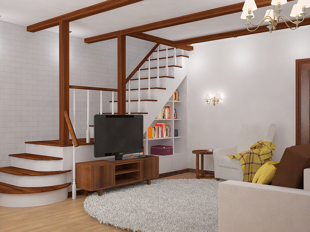 Холл-гостиная в загородном доме