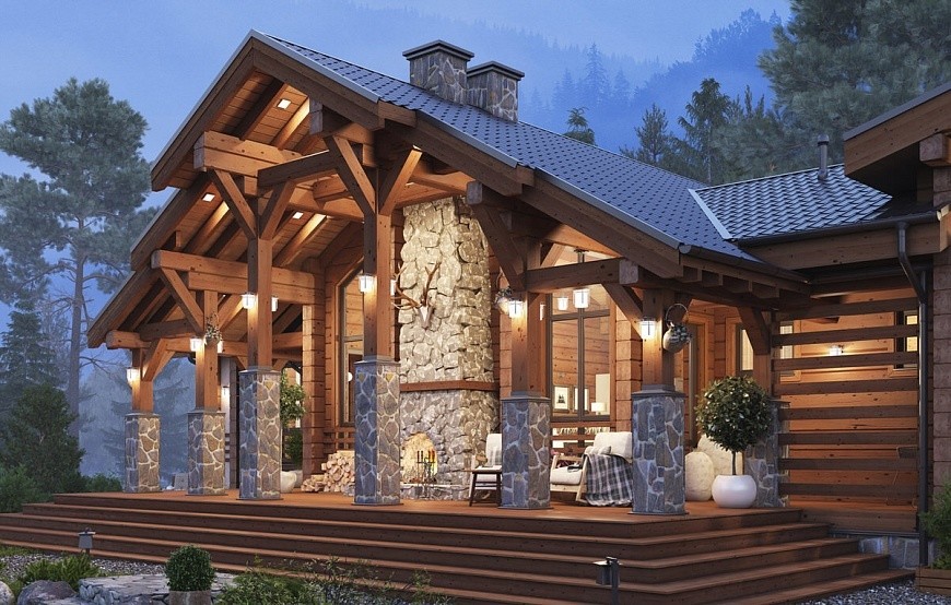 Проект дома из клееного бруса Д-204-232