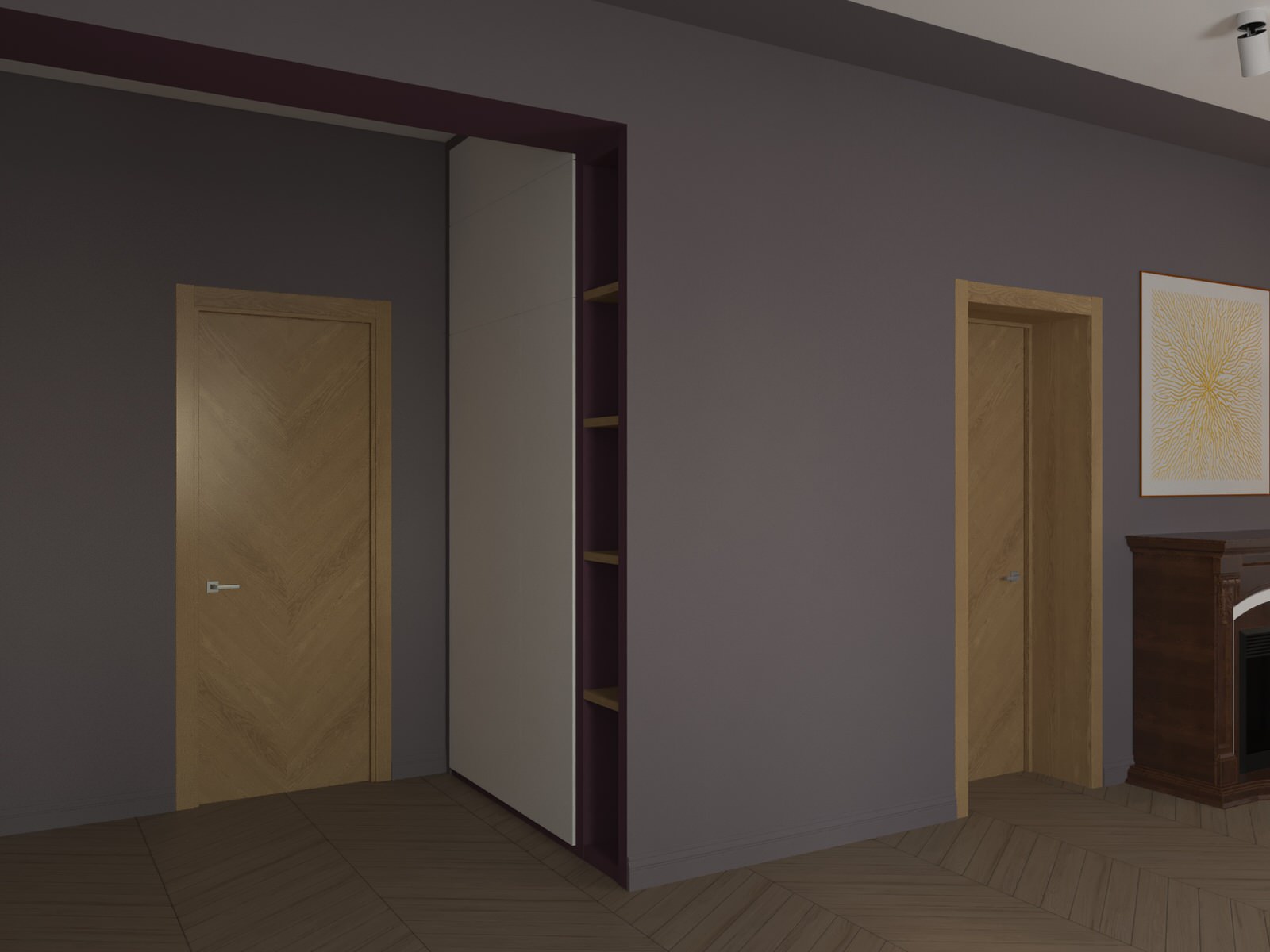 Проект прихожей и гостиной в доме для нескольких поколений семьи