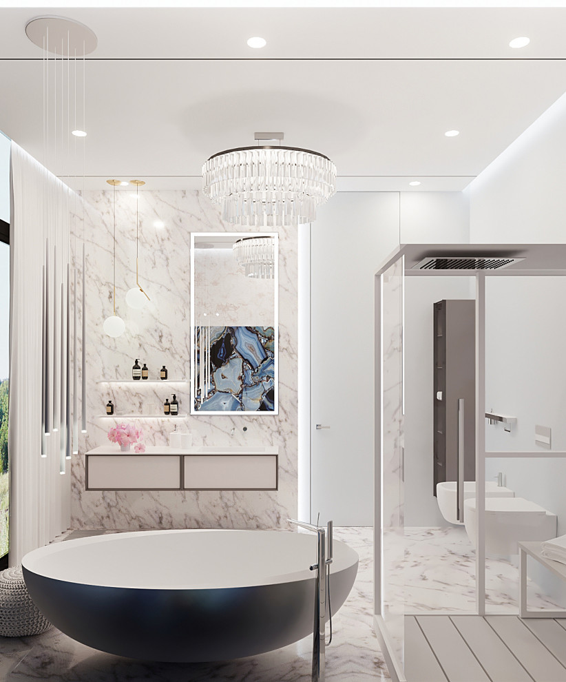 роскошная ванная комната для успешной бизнес леди