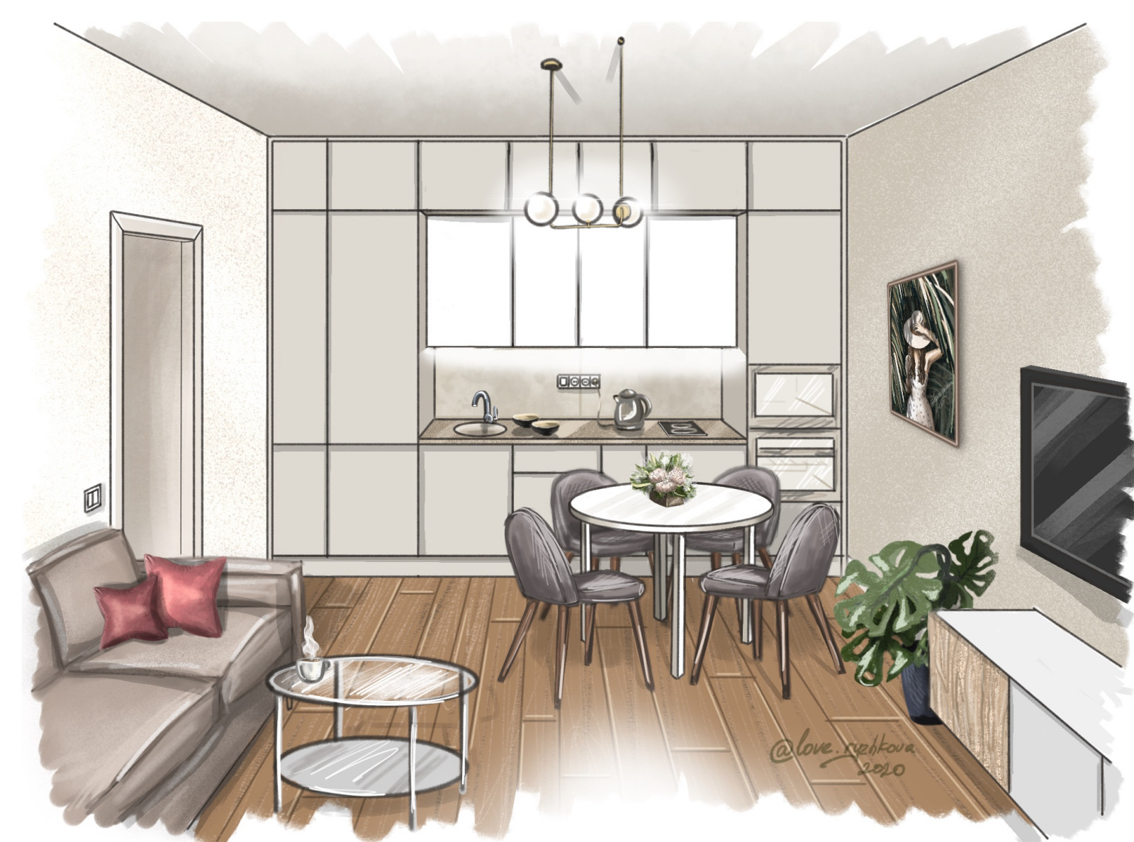 Дизайн-проект квартиры по улице Солнечная поляна в г. Барнауле