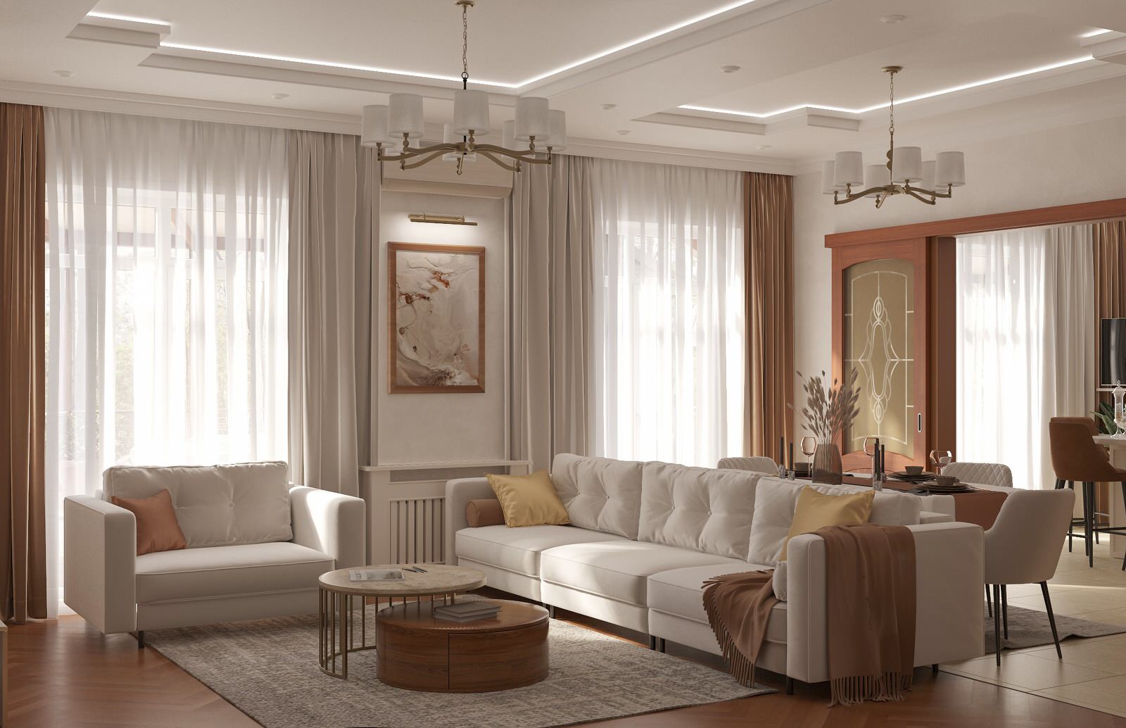 Обложка проекта: Интерьер гостиной загородного дома