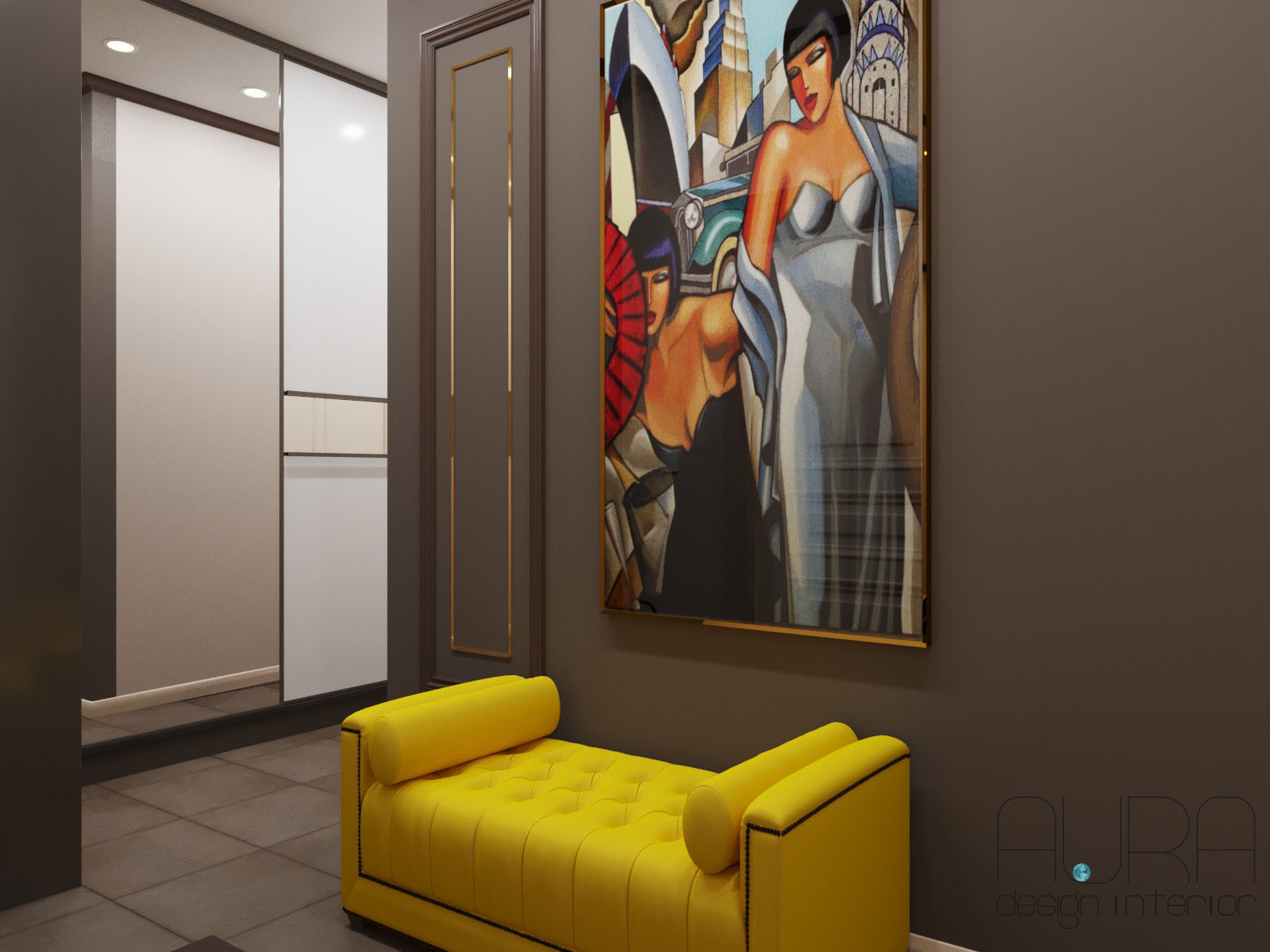 Дизайн квартиры, прихожая в темных тонах