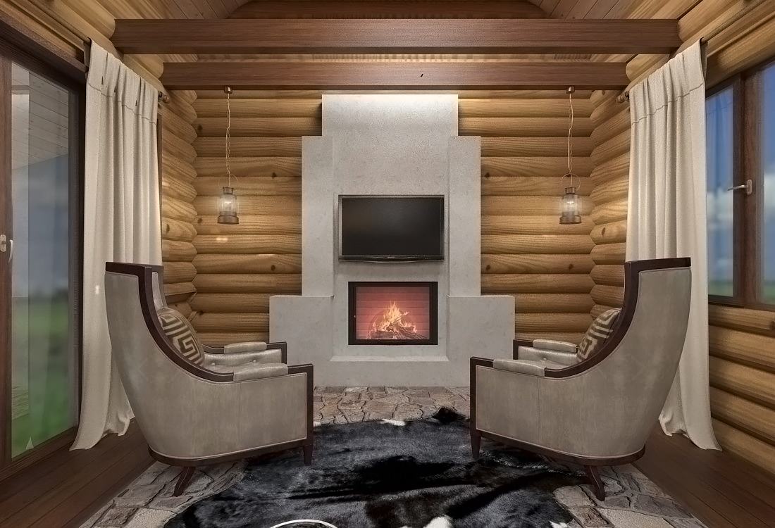 Интерьер деревянного дома