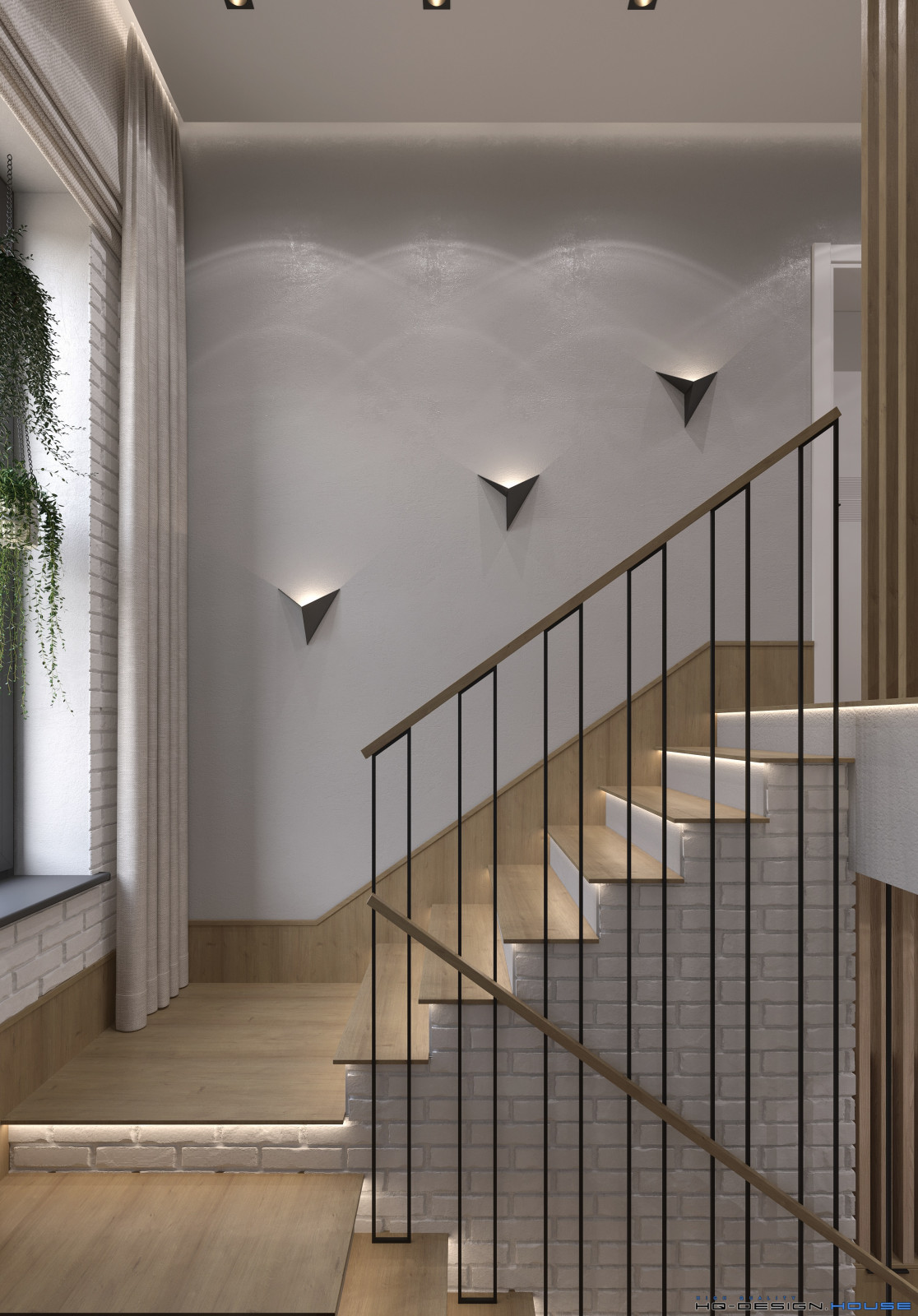 Кухня-гостиная в частном доме в современном стиле с элементами Лофт