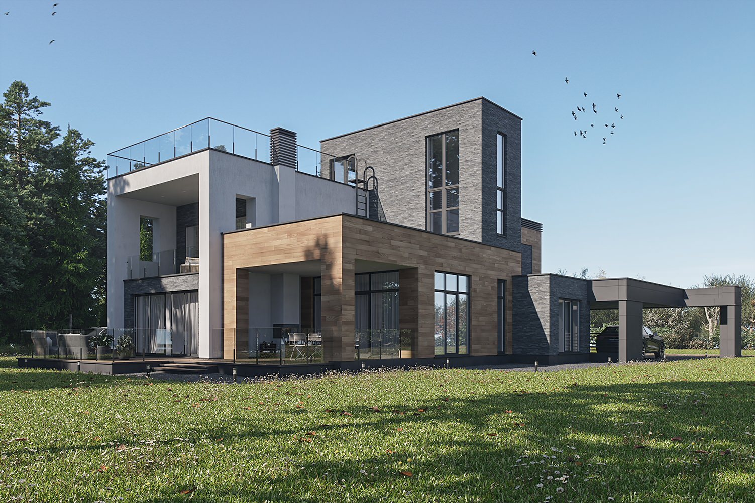 Загородный дом в современной стиле