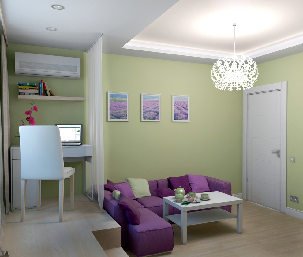 Яркая гостиная для молодей девушки