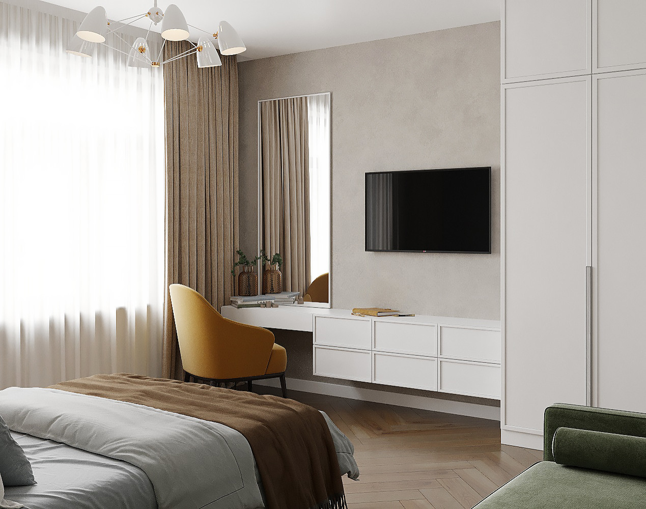 Яркая гостевая в загородном доме