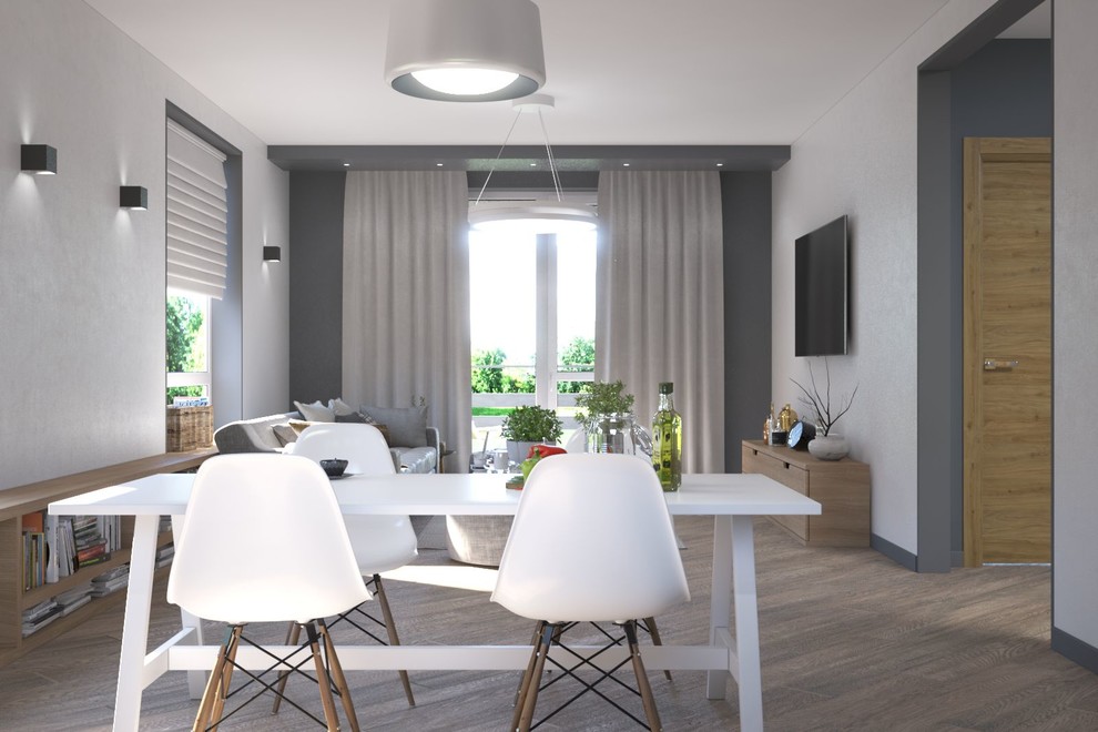 Обложка проекта: Гостиная с кухней и обеденной зоной