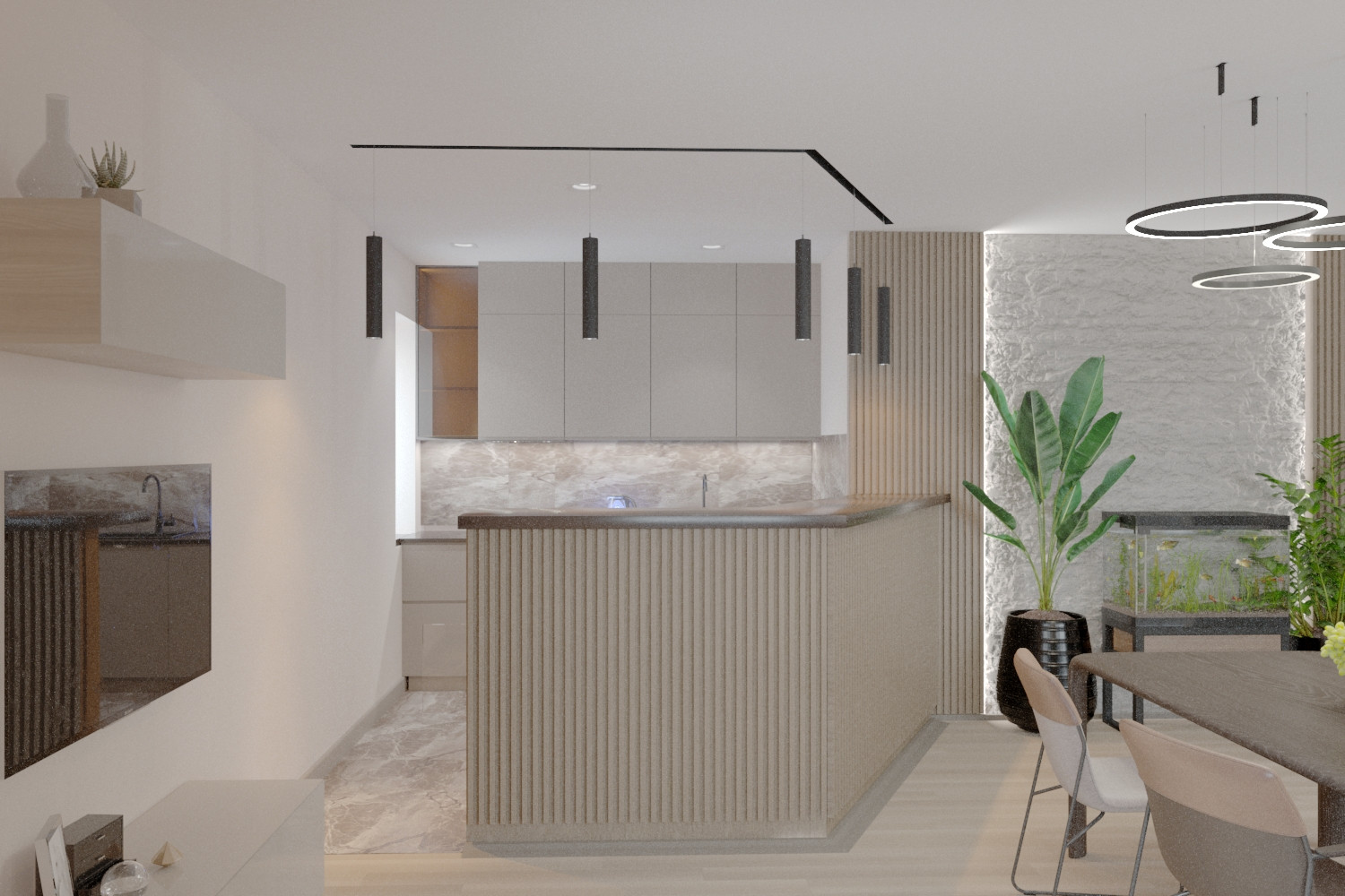 Кухня-гостиная: союз легкости и брутальности