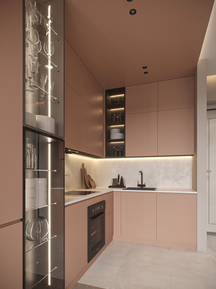 Дизайн проект однокомнатной квартиры в темных оттенках