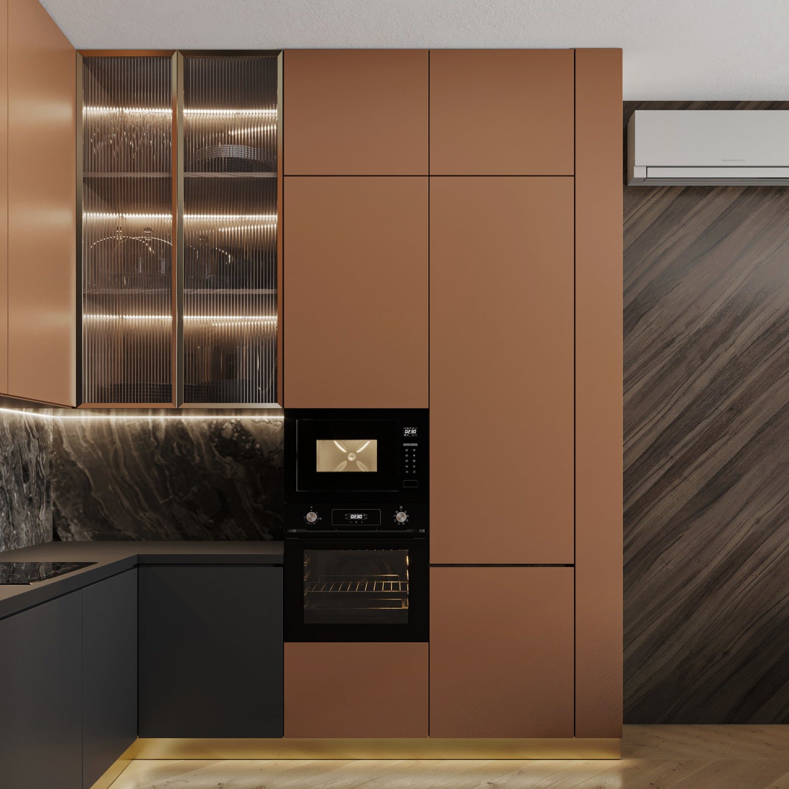 Уютная квартира в шоколадных и терракотовых оттенках