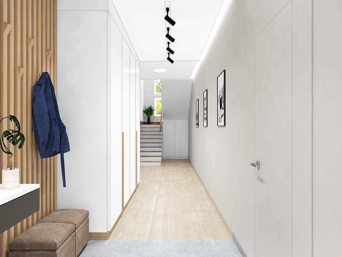 Кухня-гостиная с деревянными панелями