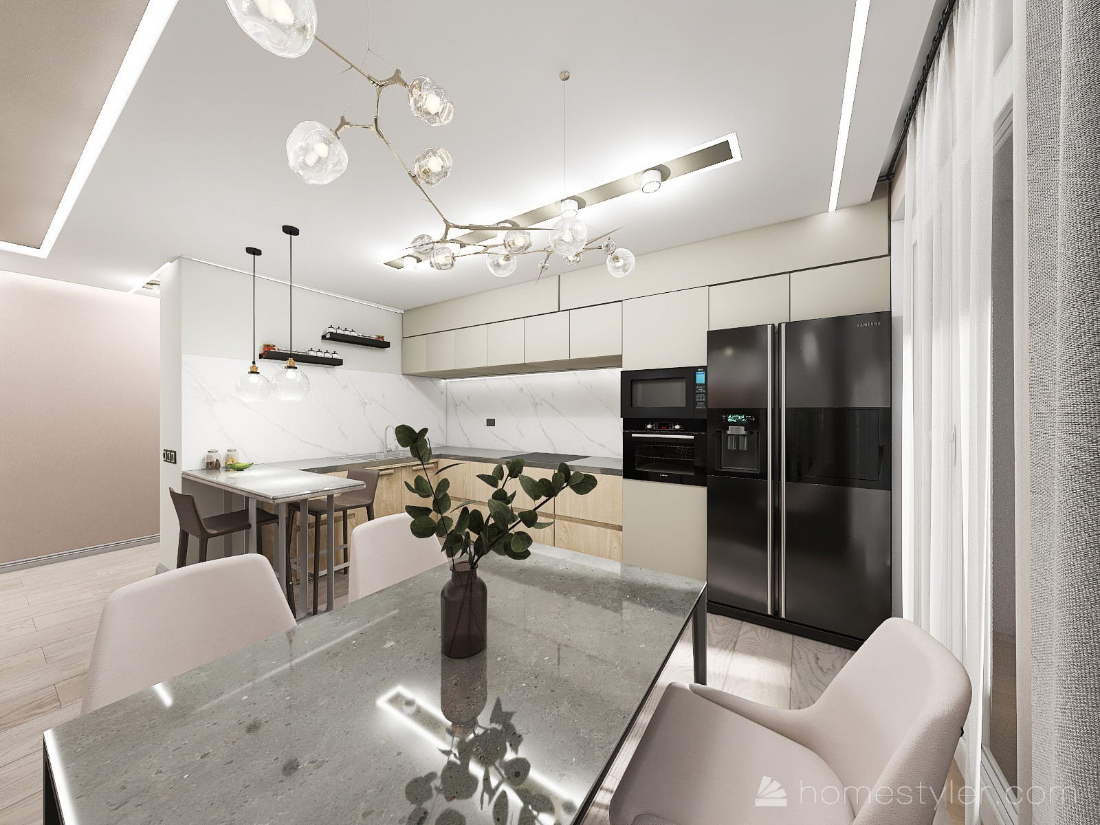 ул. Панфиловцев, г. Хабаровск, Кухня-гостиная