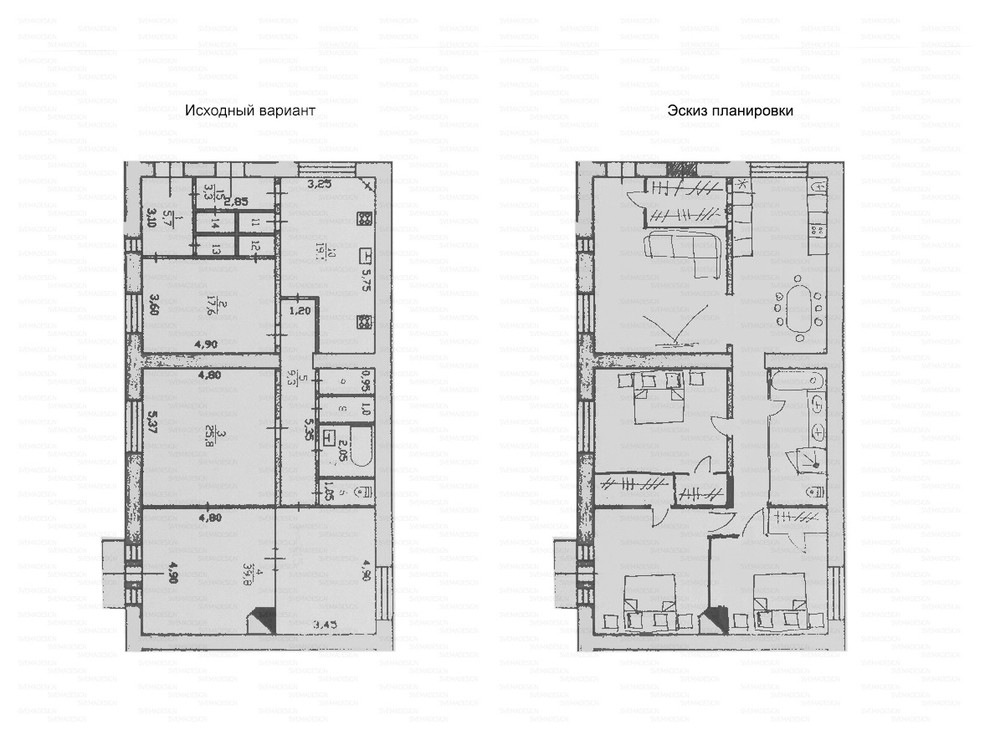 Идеи перепланировки для многокомнатных квартир