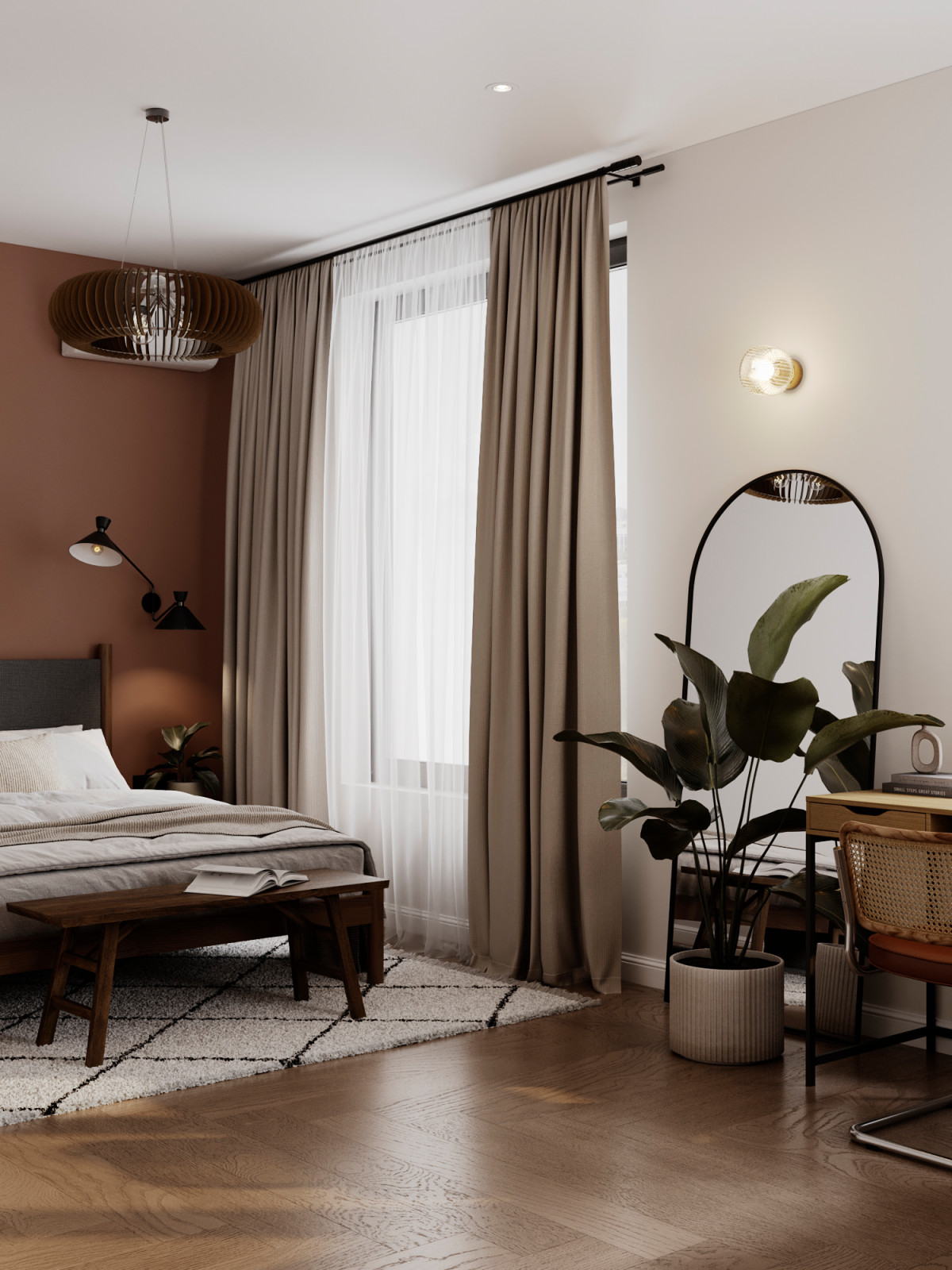 Светлый интерьер с цветовыми акцентами в ЖК Level Стрешнево