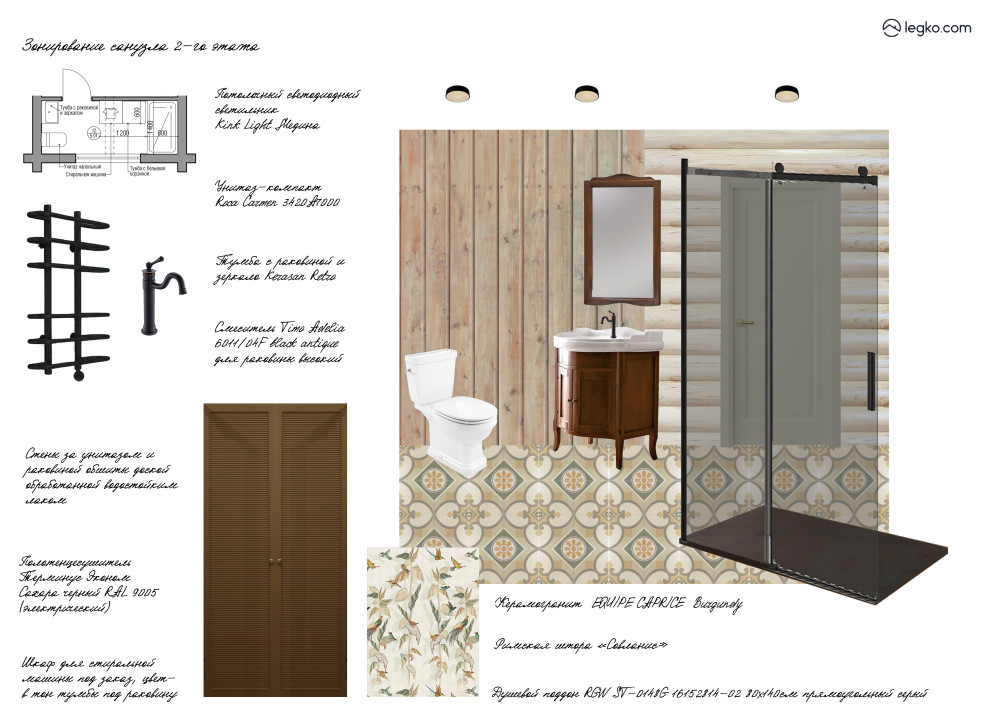 Концепт санузла (второй этаж). Вариант 2