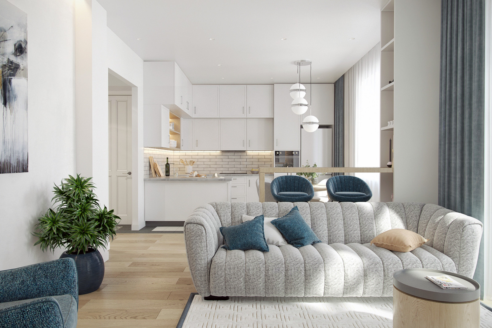 Гостиная в квартире ЖК Екатерининский парк