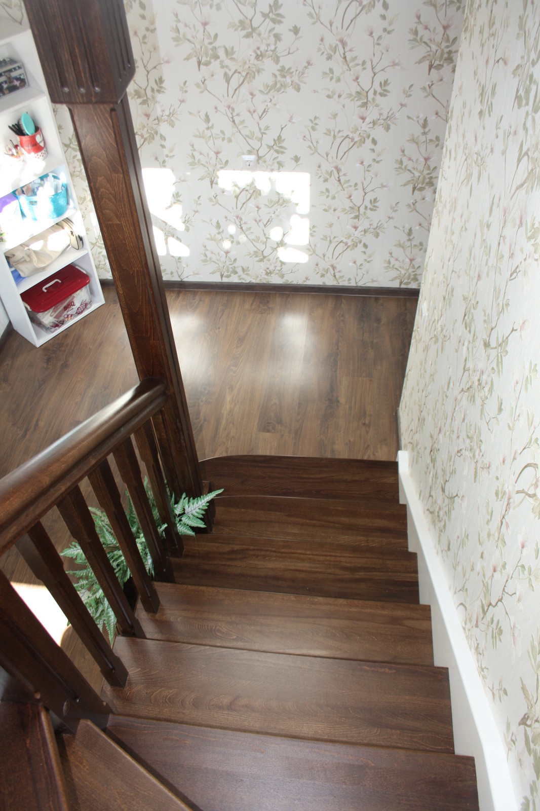 Лестница из бука с контрастной покраской