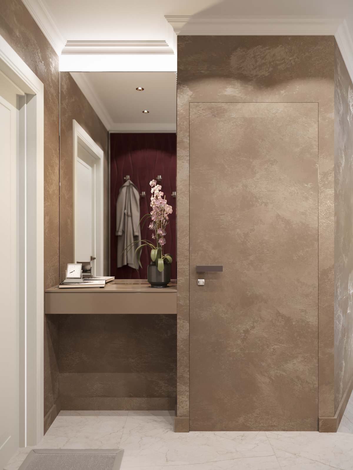 4-к квартира 105 м² в бардовых цветах