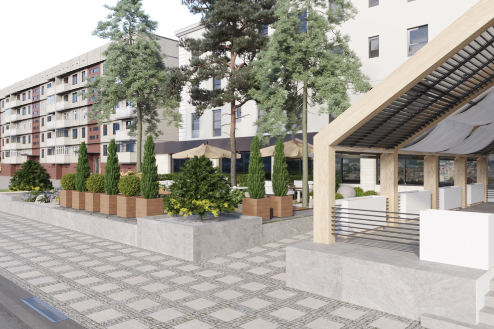 Благоустройство территории кафе "SKAZKA" в городе Анапа.