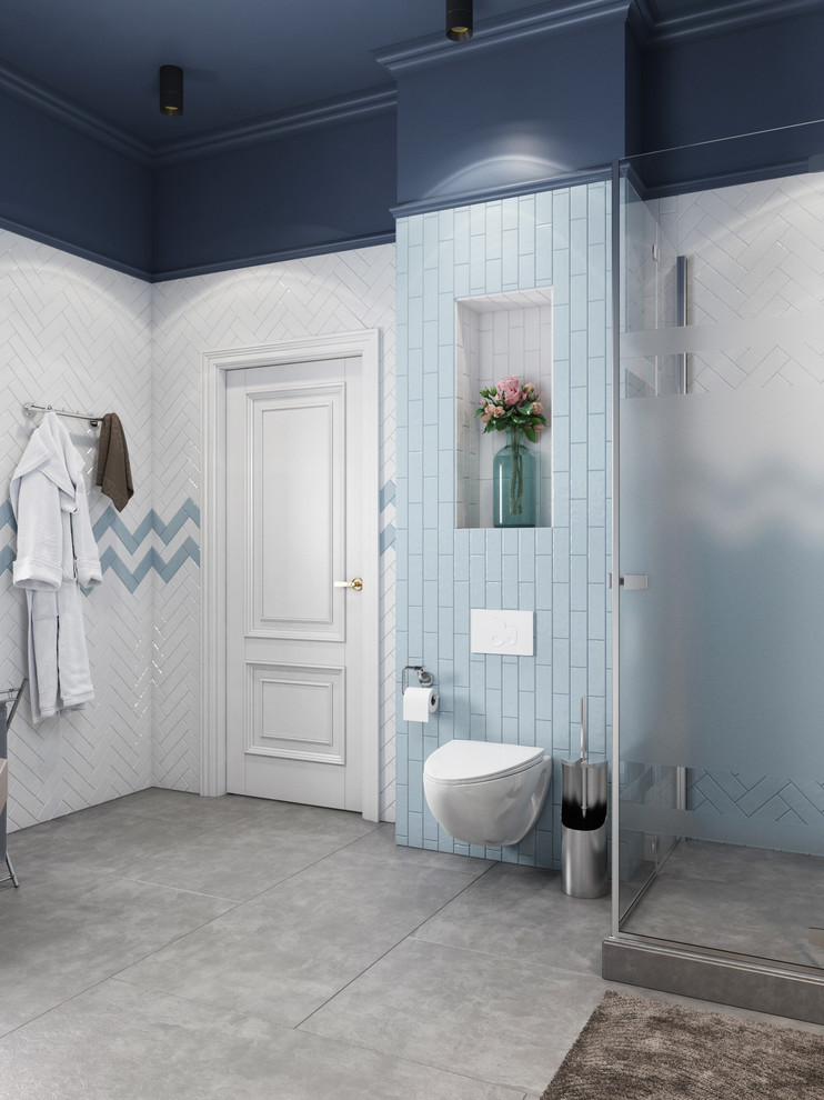 Дизайн гостиной и ванной комнаты в коттедже (Тополиная роща)