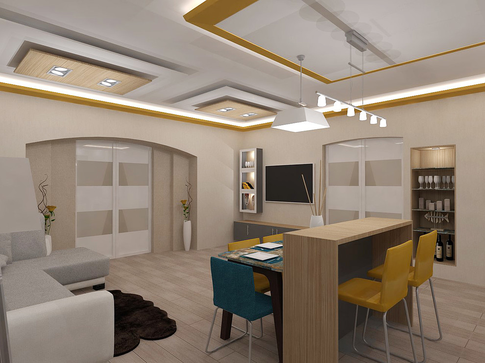 Гостиная с имитацией панорамного окна