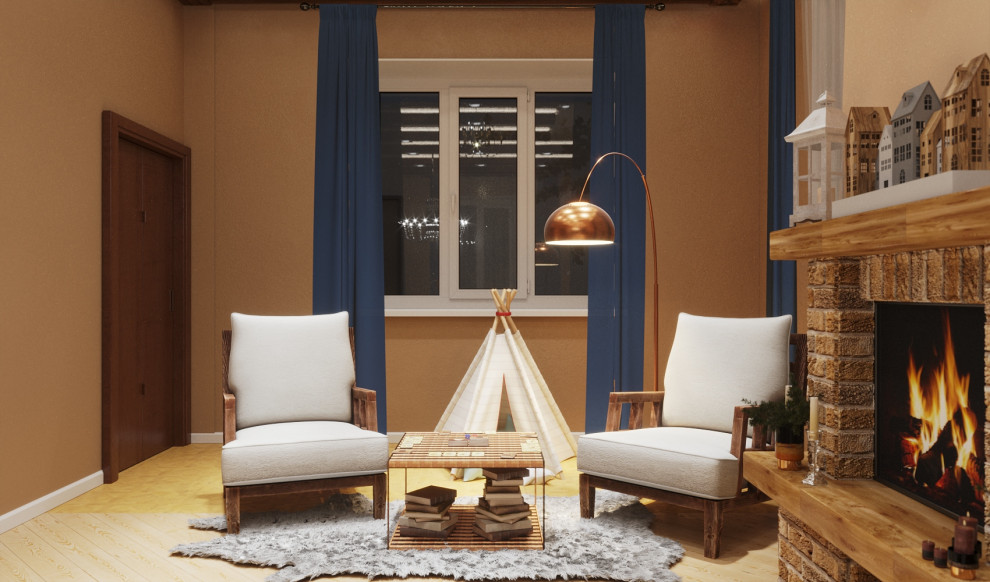 Гостиная в стиле шале