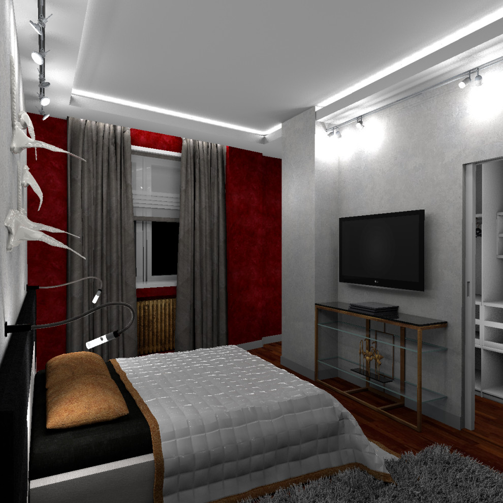 Спальня и ванная для молодой супружеской пары