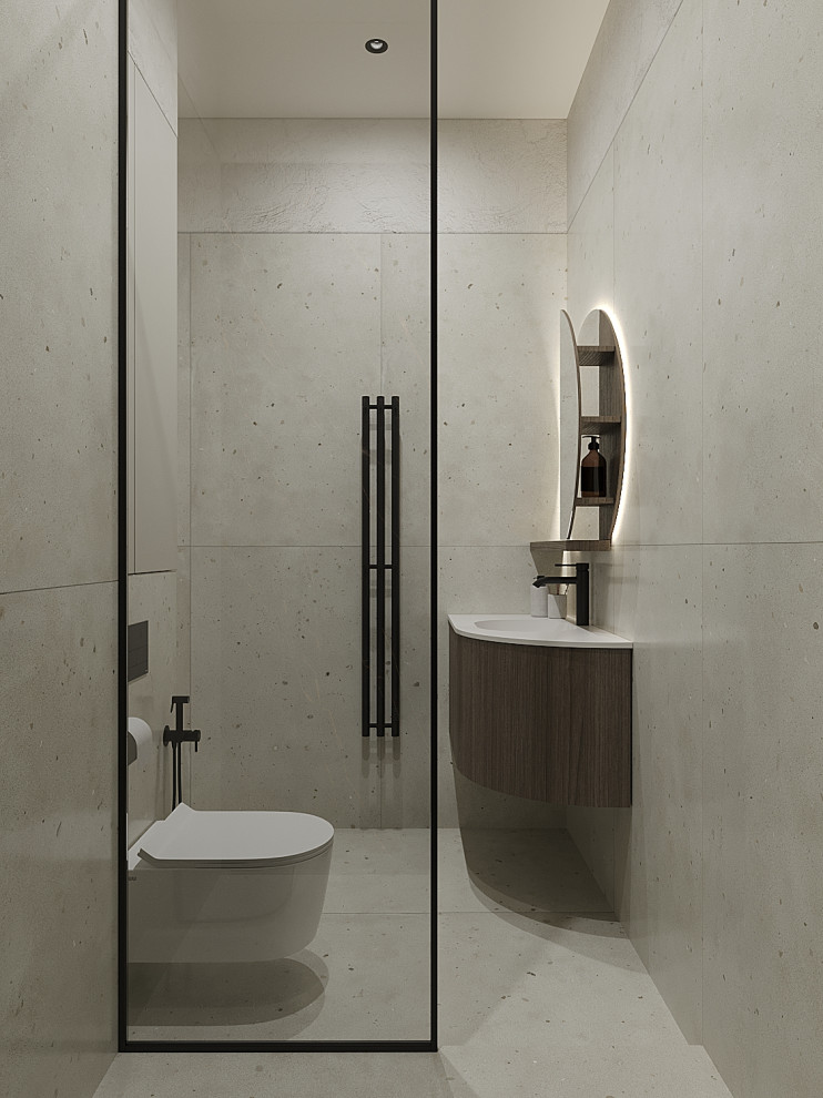 Квартира-студия в холодных тонах