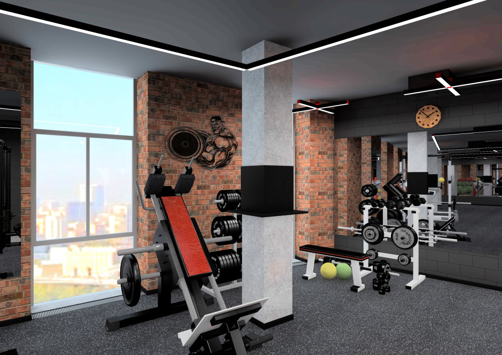 эскиз фитнес клуба для сети PLUZHNIK FITNESS CLUB