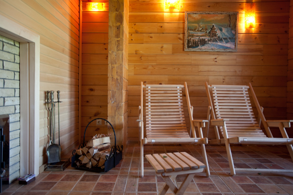 Баня в доме из клееного бруса