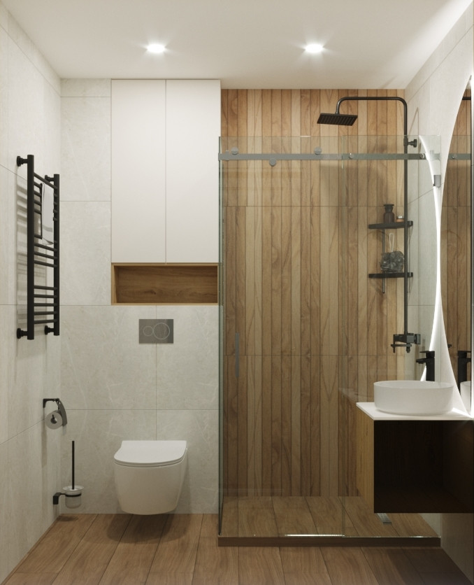 Дизайн проект кухни-гостиной и санузлов в г.Екатеринбург