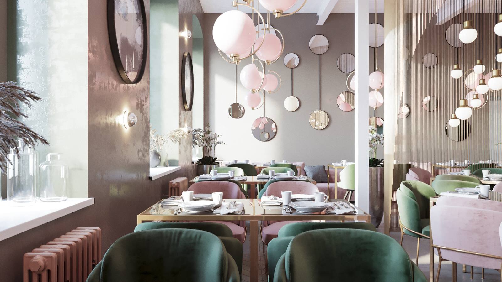 Restaurant_011_визуализация интерьера для ресторана "Джульетта" г. Спб