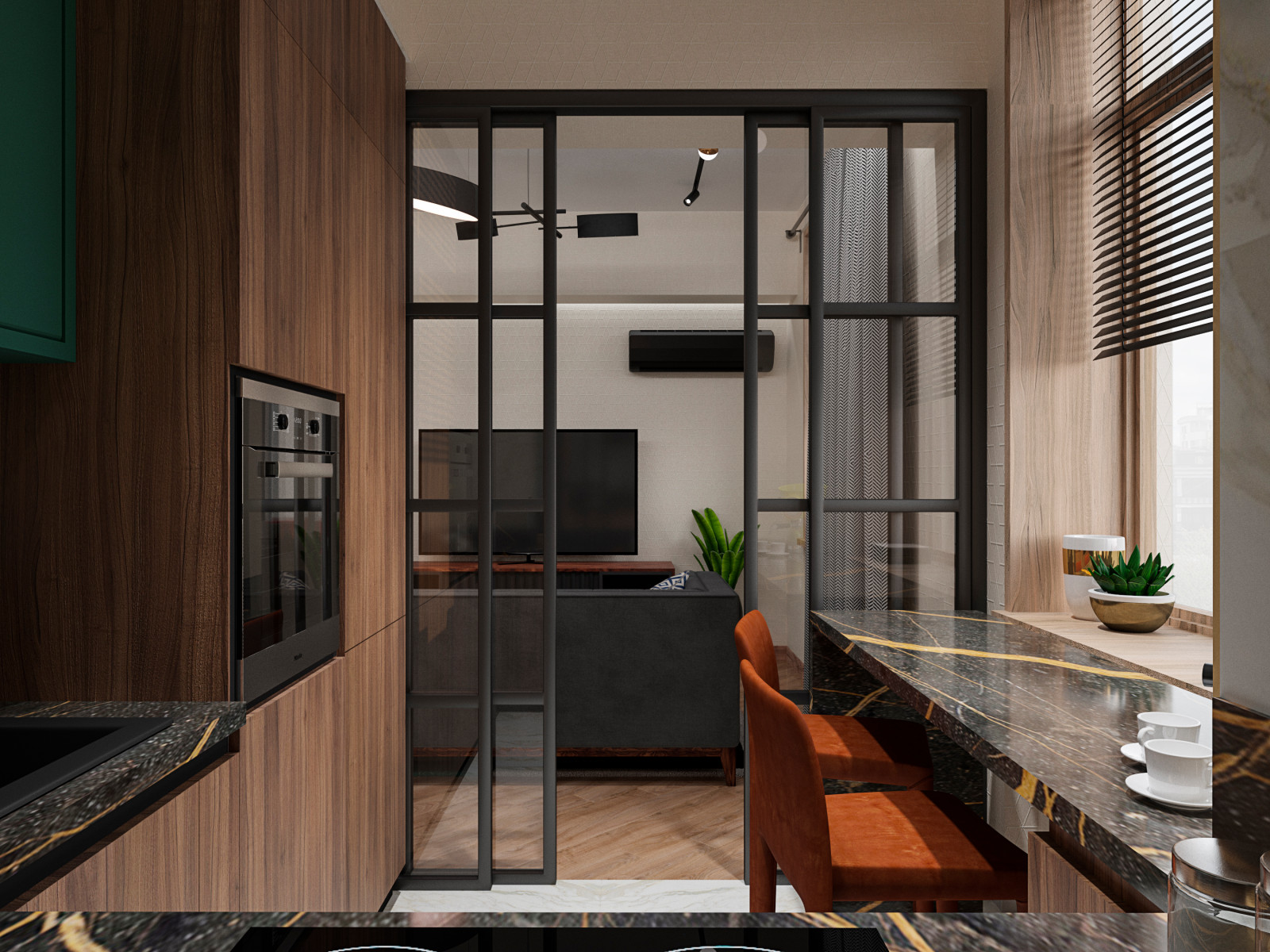 Дизайн-проект. 2-хкомнатная квартира на набережной. Москва. 2019 г.