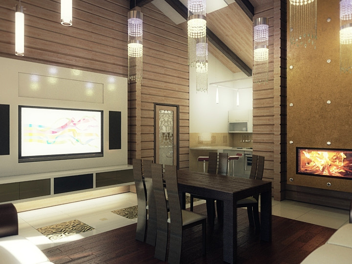 Проект интерьеров дома из бруса