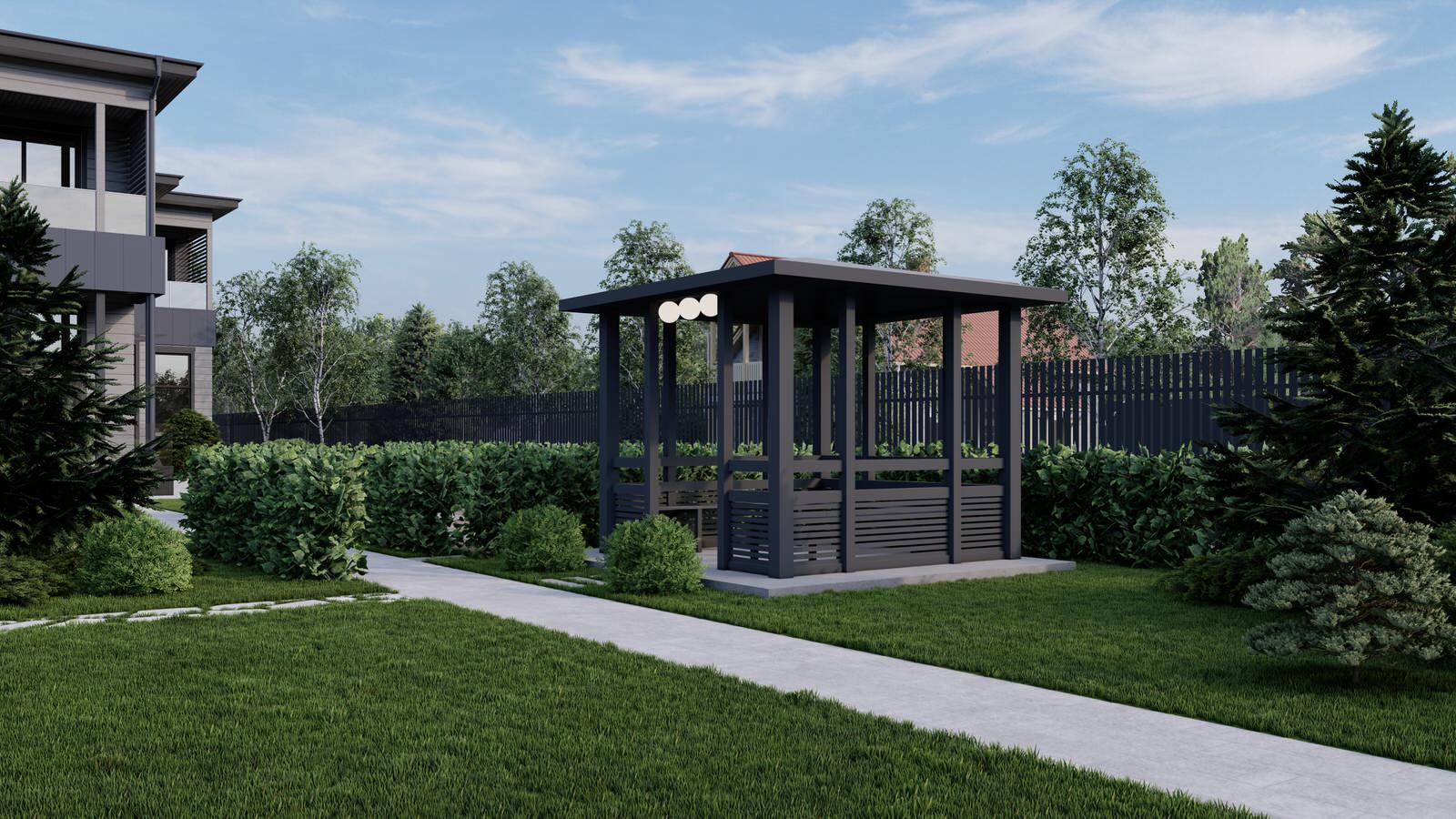 Концепция экстерьера и ландшафта загородного дома