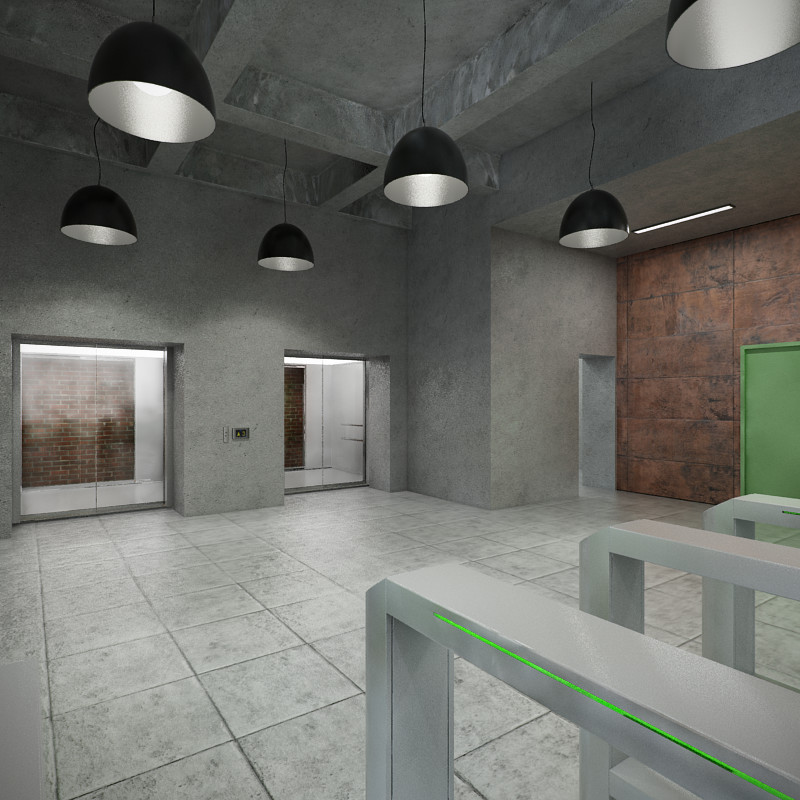 Бизнес-центр на "Трехгорке". Вестибюль. Ресепция.