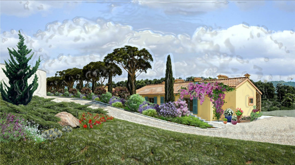 Эскизы. Сложный рельеф. Усадьба в стиле прованс