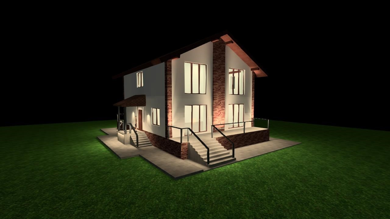 Обложка проекта: Дизайн освещения фасада загородного дома