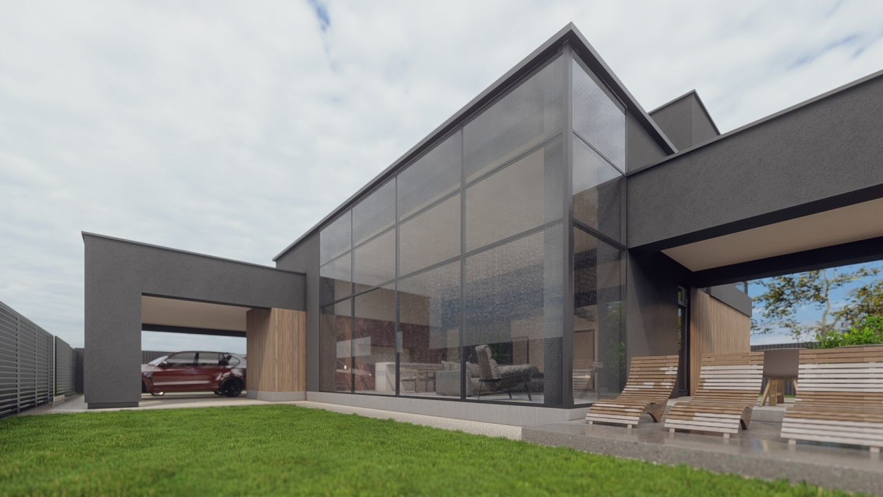 Проект дома с плоскими кровлями