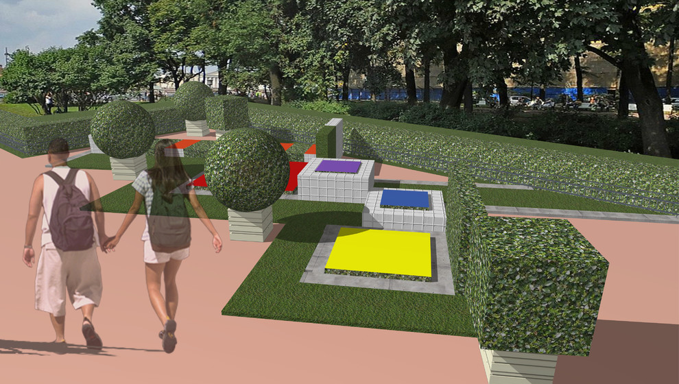 Выставка "Цветочный фестиваль в Александровском саду". "Конструктивизм"