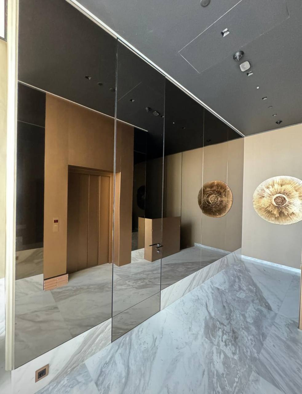 Зеркальные панели со скрытой дверью