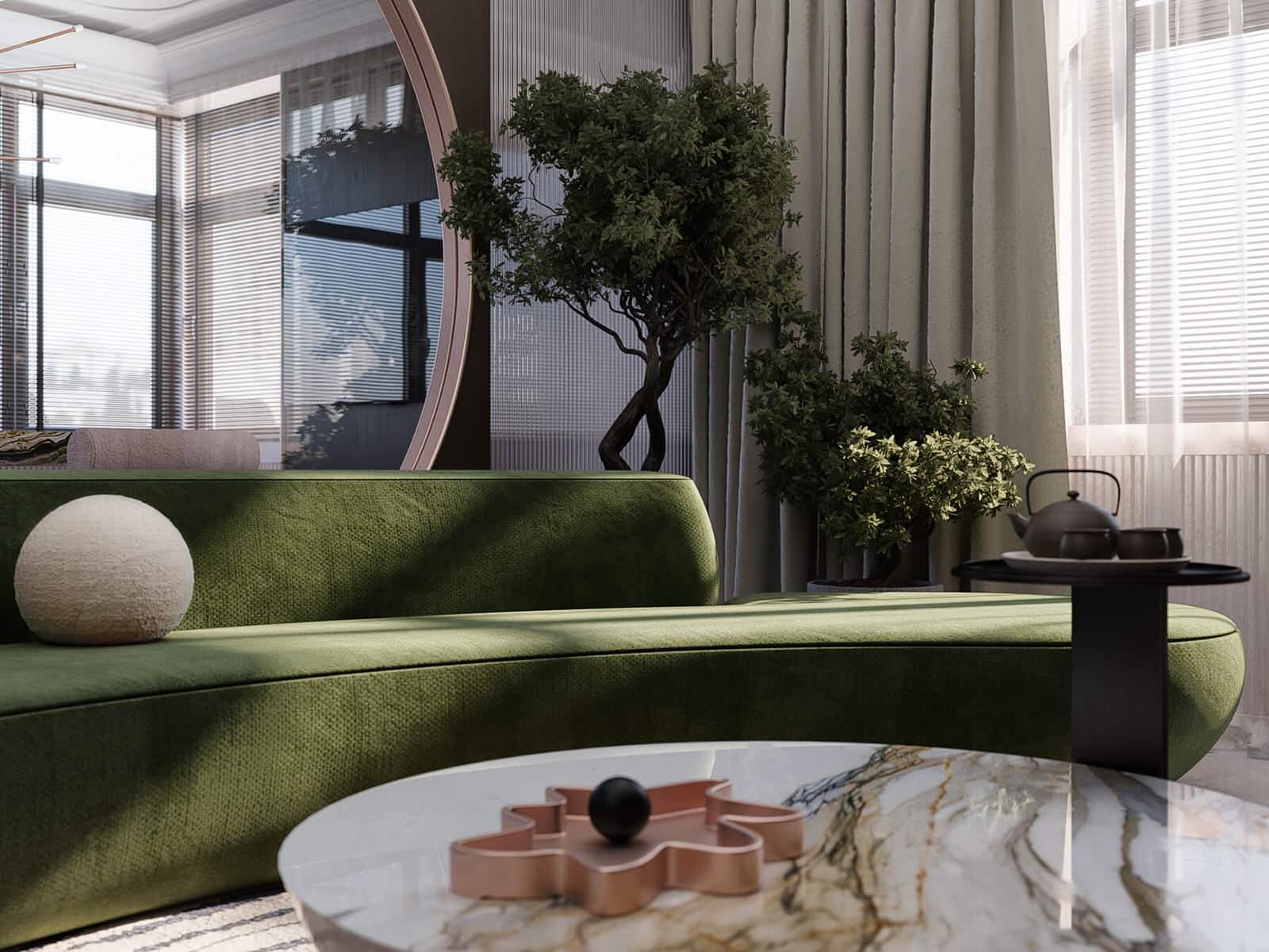 ЖК Янтарный город - (гостиная и кухня)