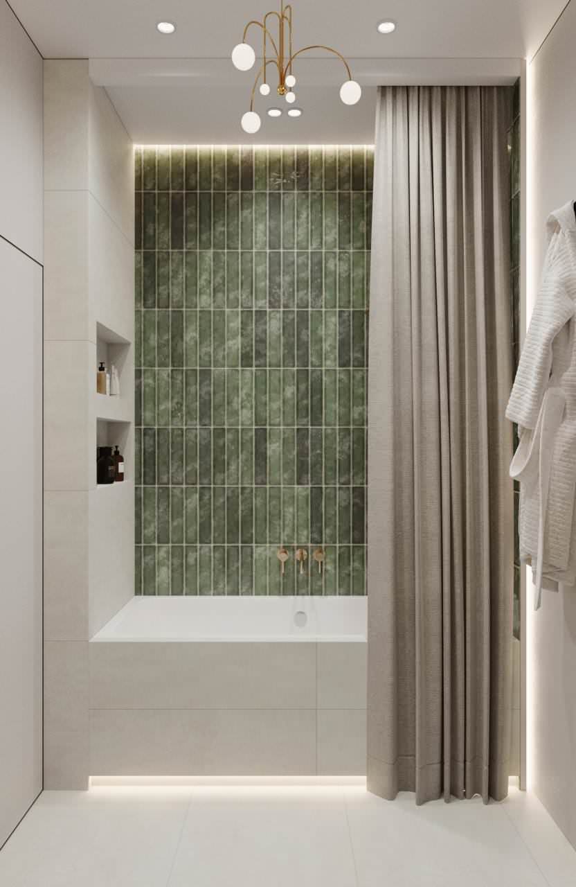 Дизайн ванной комнаты в современном стиле. Город Новосибирск