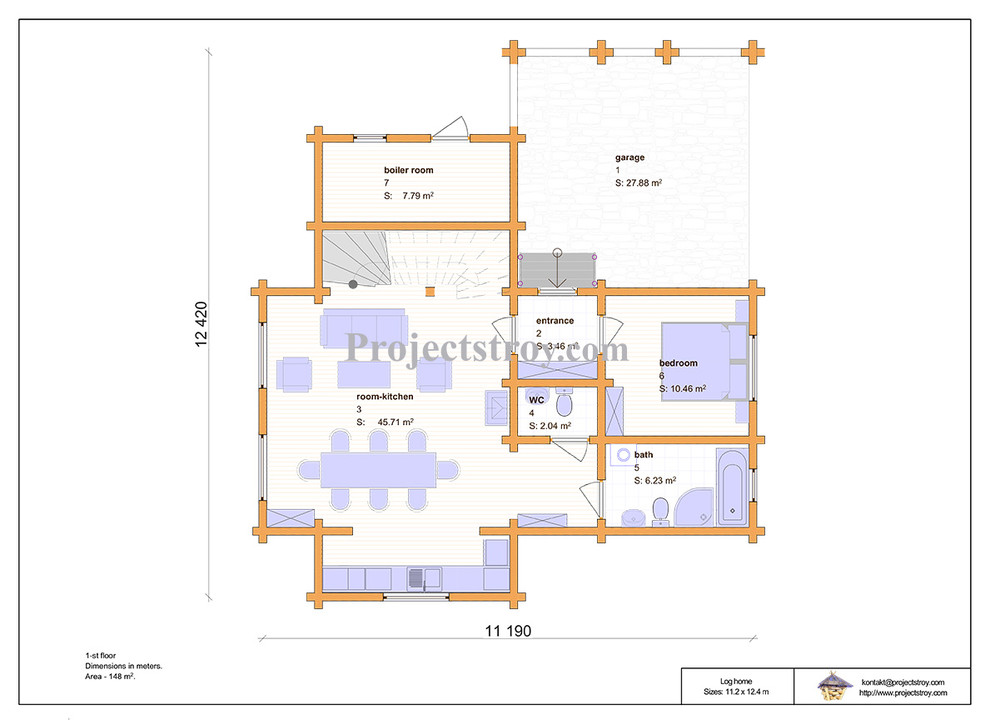 Log cabin home from a baulk
