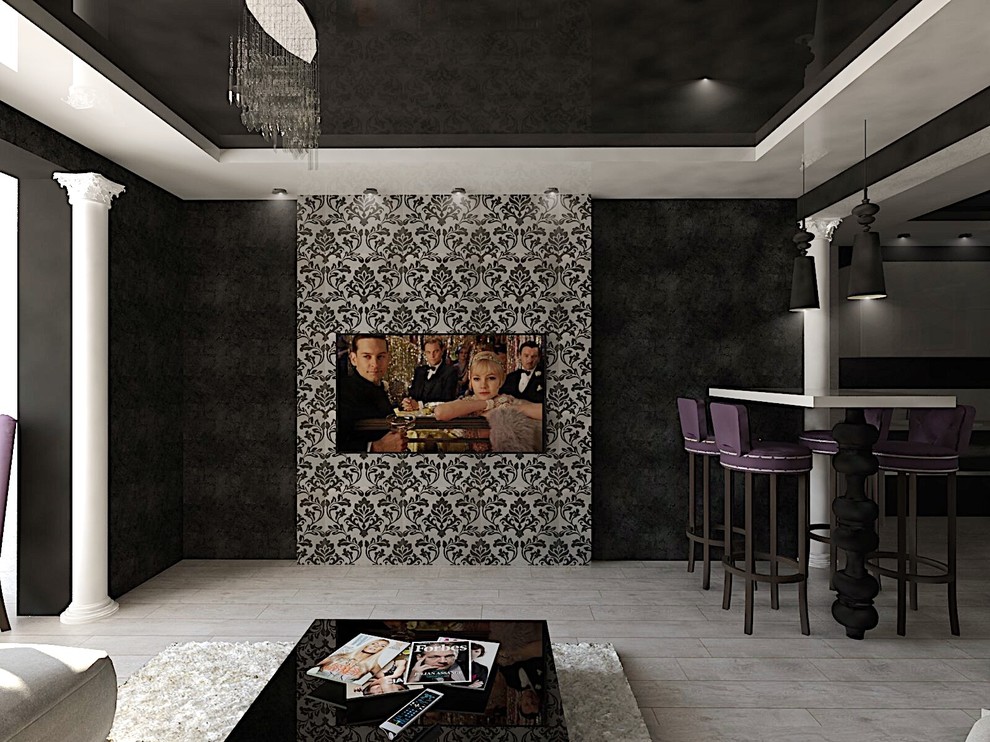 Кухня-гостиная в стиле ар-деко