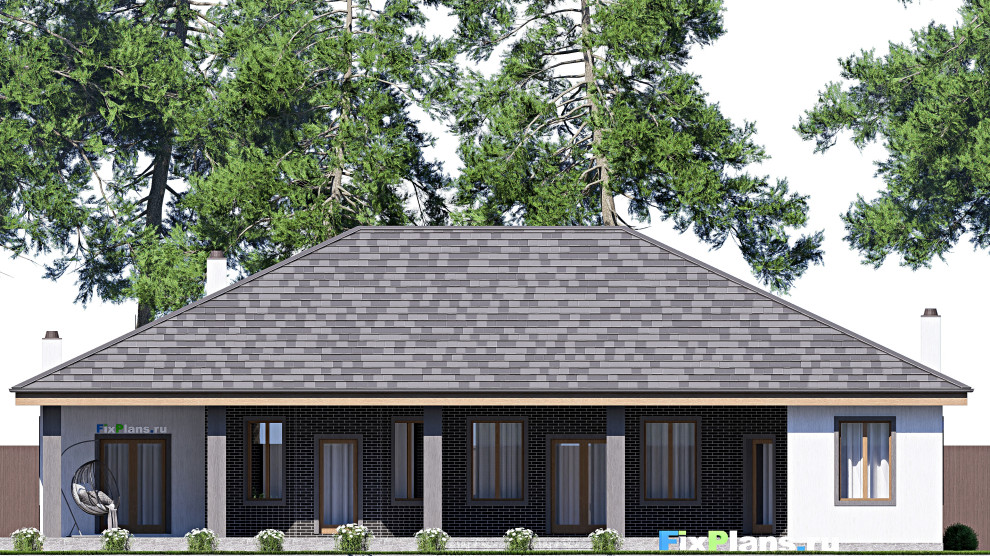 Проект одноэтажного дома 23х20м S286м2 F-17297