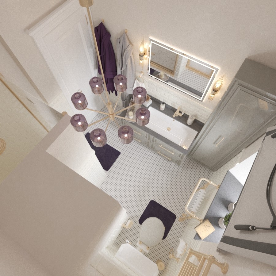 Квартира на Спиридоновке. Дизайн санузла в парижском стиле